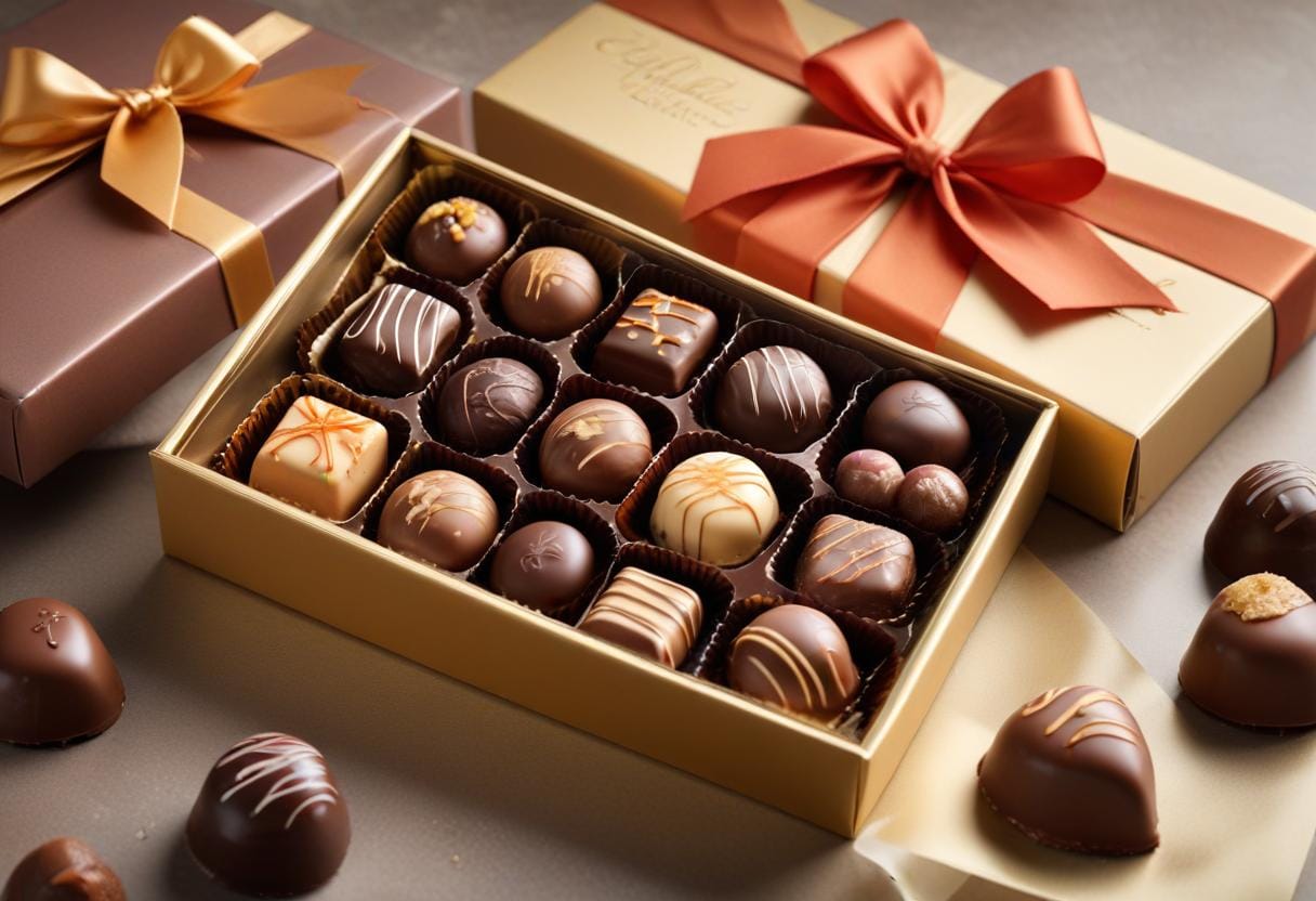 Prova Anthon Berg chokladask 1000g – lyx för chokladälskare illustration